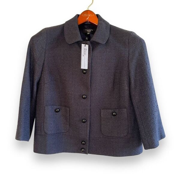 NWT Talbots Petites Navy Wool Jackie Fit Lady Jacket Size 12P - Picture 1 of 11
